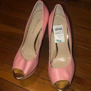 Enzo Angiolini pink leather platform pump 9.5